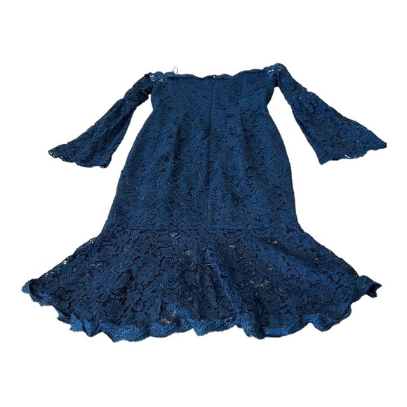 N/Nicholas Blue Lace Octavia Cocktail Dress Size 10 Southern Charm - Picture 4 of 14